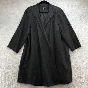 Eileen Fisher Jacket Blazer Womens XL Black Geometric Mid Length Office Career
